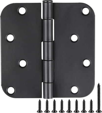 4 in x 4" Black Door Hinges 12 Pack Matte Black Door Hinges 4 Inch Exterior by TDCHINGES