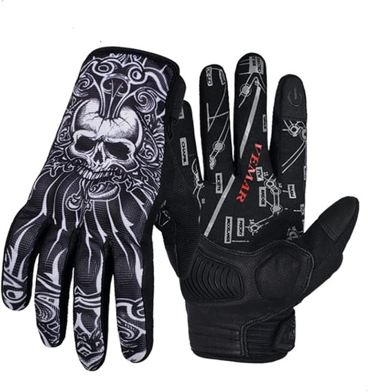 Skull Ghost Touchscreen Compatible Riding MTB Bike Gloves by EXCEREY