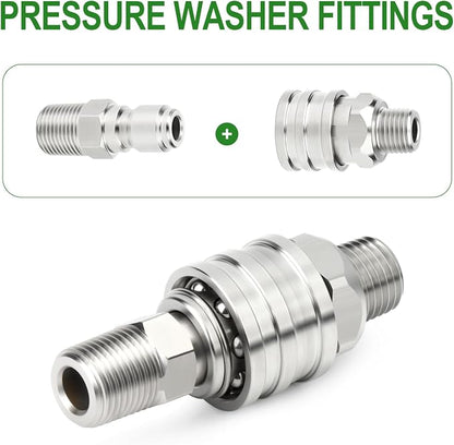 TAISHER 4PCS 304 Stainless Steel Pressure Washer Adapter Kit, Quick Connect - Image 5