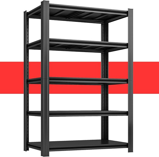 84" H x 47.24" W 5 Tier Metal Garage Shelves, 3000 LBS Adjustable Storage by SYLOUGH