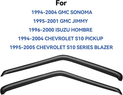 Window Visors Rain Guards for 1994-2004 Chevrolet S10/GMC Sonoma, Out-Channel - Image 2
