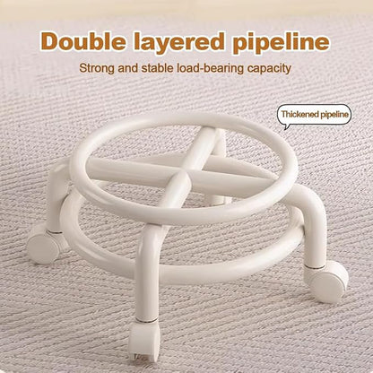 Low Rolling Stool with Wheels, Mini Rolling Garage Stool with Back Support - Image 5