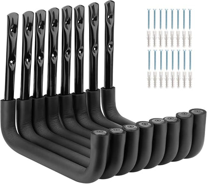 8 Pack Ladder Hooks 9.8Inch Garage Storage Utility Hook Heavy Duty Wall Mounted by Whrsinlor
