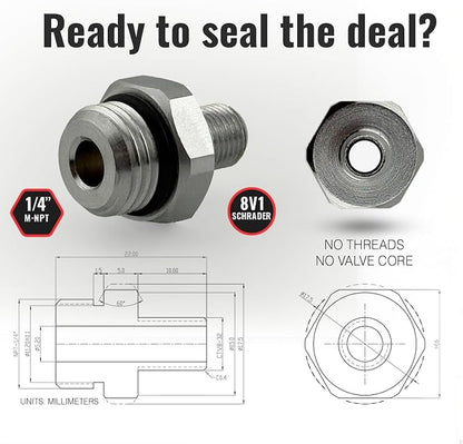 Self-Sealing Tire Inflator Adapter – 1/4” NPT Male to Schrader Valve, Leak-Free - Image 7