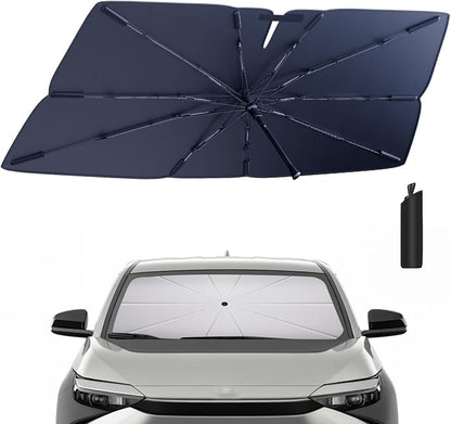 Windshield Sun Shade Umbrella for 2023-2025 Toyota bZ4X Accessories: Custom Fit by HIMUMOY