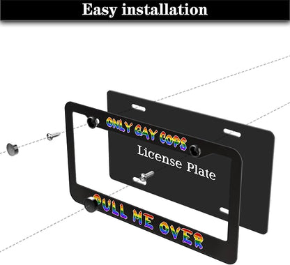 License Plate Frames Black and White Automotive Exterior Accessories Only Gay - Image 7
