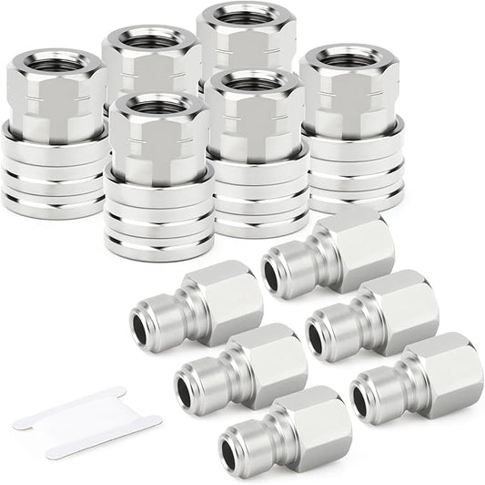 TAISHER 12PCS 304 Stainless Steel Pressure Washer Adapter Kit, Quick Connect by TAISHER