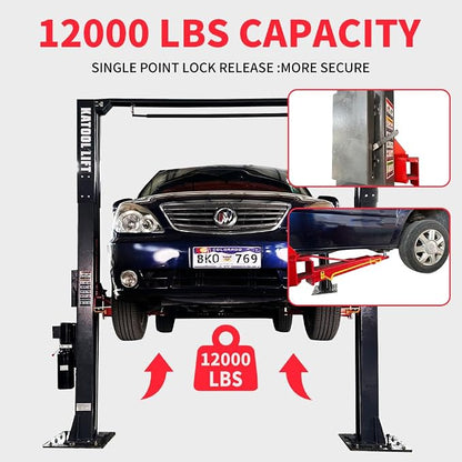4.0HP 12000lbs Single Point Lock 2 Post Lift 220V AM120SD Car Lift Auto Lift - Image 2