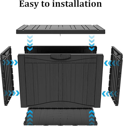 45 Gallon Lockable Resin Deck Box, Waterproof & UV-Resistant Outdoor Storage Box - Image 7