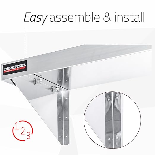 DuraSteel Stainless Steel Wall Mount Shelf 60" Wide x 14" Deep Commercial Grade - Image 6