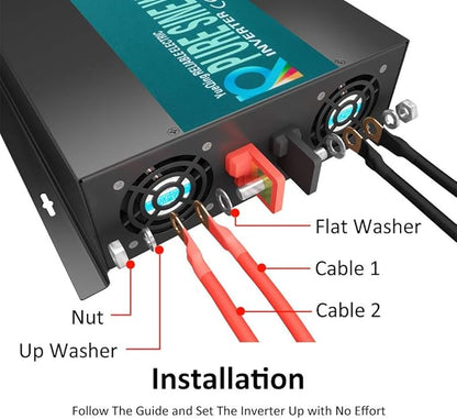 WZRELB Home Power Supply Off Grid Pure Sine Wave 12Vdc to 120Vac 60Hz 4000W - Image 5