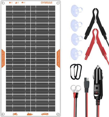 OYMSAE 10W Solar Car Battery Charger Portable 12V Trickle Battery Charger & by OYMSAE