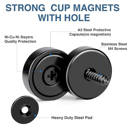 MIKEDE Strong Magnets Heavy Duty, 40LB Strong Rare Earth Magnets, Powerful Pot - Image 4