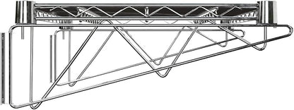 18" x 24" Chrome Wire Wall Mount Shelf - Image 4