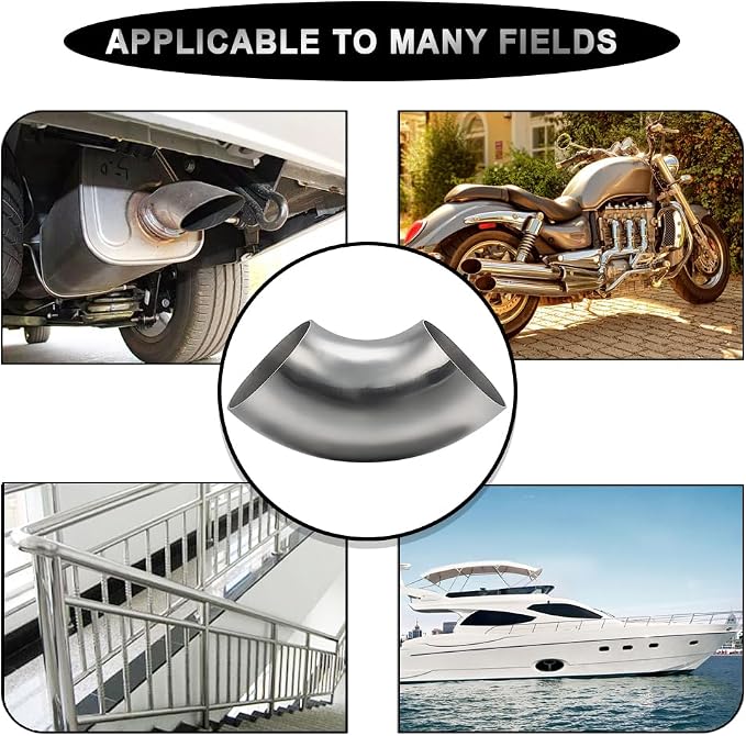 Cotonake OD 2 Inch 90 Degree SS304 Stainless Steel Bend Tube Exhaust Elbow Pipe - Image 6