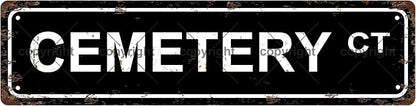 CEMETERY CT Space Vintage Metal Tin Sign License Plate Bar Cafe Garage Cave by Unknown