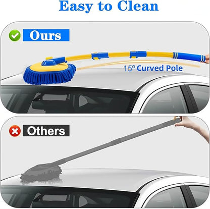 Upgrade Car Wash Brush with Long Handle, Chenille Microfiber Car Cleaning Brush - Image 4