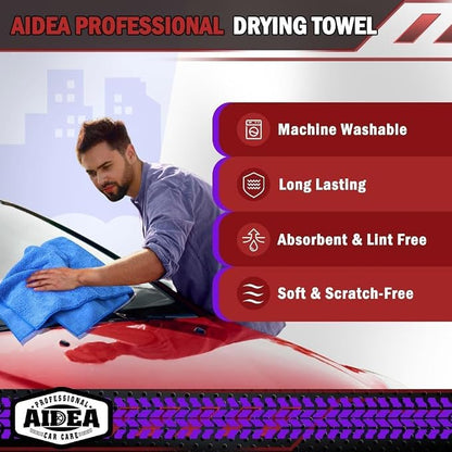 AIDEA Microfiber Towels for Cars-4PK, Large Professional Car Drying Towel - Image 4