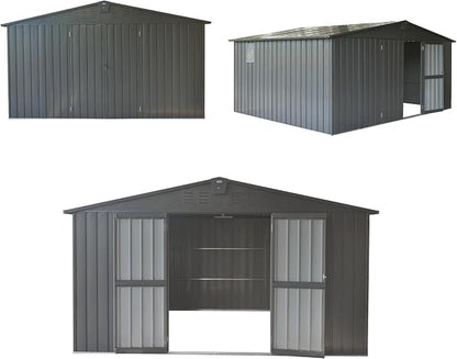 IKERY Large Galvanized Steel Storage Shed - Image 6