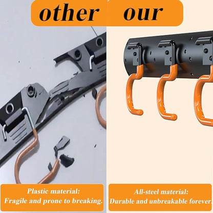 3-H 24×16" All Metal Garden Tool Organizer Wall Mount, Broom Holder Wall Mount - Image 5