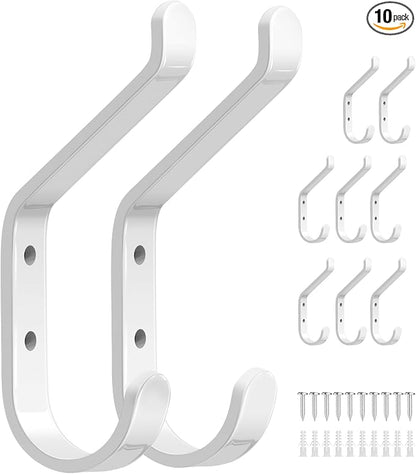 10-Pack Coat Hook for Hanging, Stainless Wall Hooks for Towel, Wall Mounted by susswiff