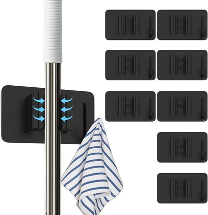 8 Pack Stainless Steel Mop Clips – Heavy Duty Wall Mounted Broom Holders by Unknown