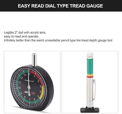 SAFELIFE Tire Tread Depth Gauge, 10 Pack Dial Type Tire Tread Depth Gauge - Image 6