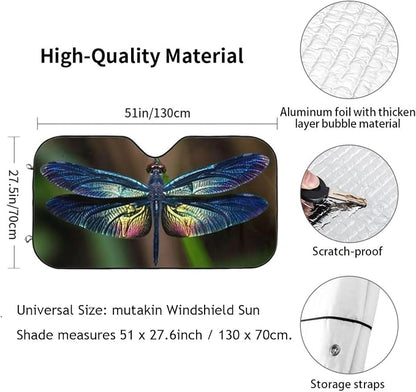 Dragonfly Car Windshield Sunshade Front Window Sun Visor Protector Foldable - Image 3