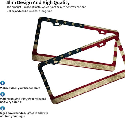 Patriotic License Plate Frame, American Flag License Plate Frame, Flag License - Image 2
