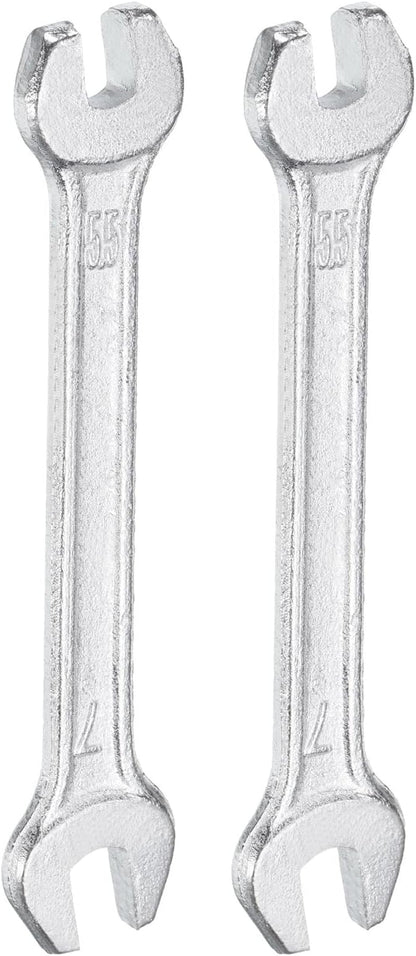 HARFINGTON 2pcs Double Open End Wrench 5.5mm x 7mm Metric 15 Degree Offset by HARFINGTON