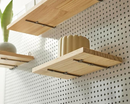 Shelves for PegBoard, Pine Wooden Pegboard Shelf Wall Organizer, Wooden Board - Image 5