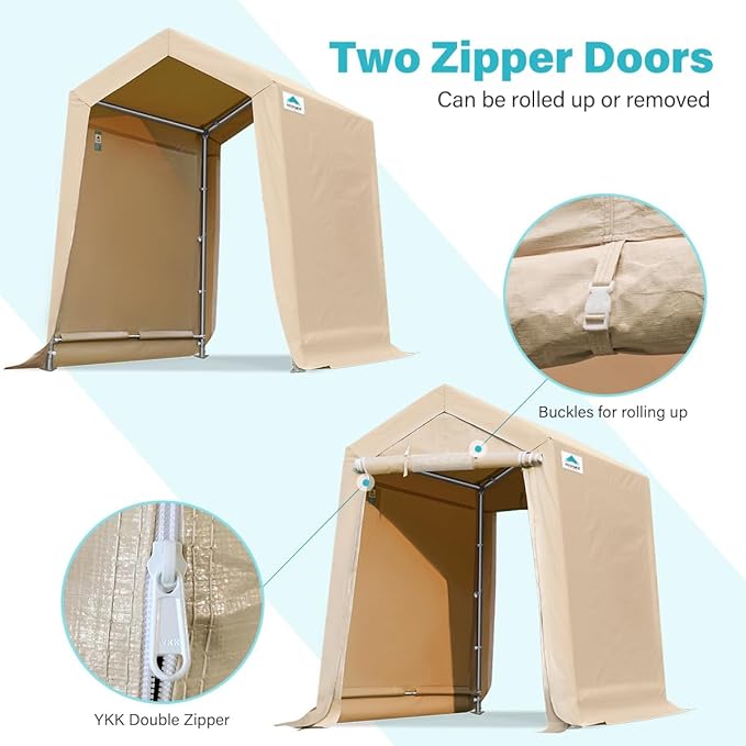 ADVANCE OUTDOOR 6x8 ft Outdoor Portable Storage Shelter Shed - Image 2