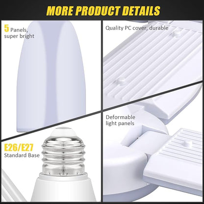 LED Garage Lights 2 Pack, 4 Foot Adjustable Ceiling Light, 6500k 8000LM - Image 4