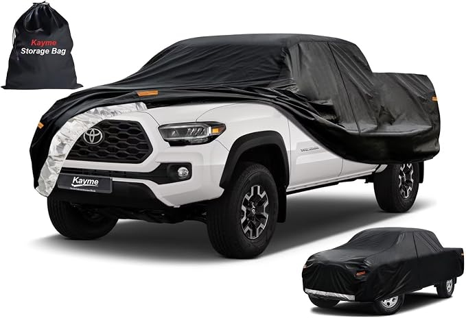 Kayme Truck Cover Custom Fit Toyota Tacoma Double Cab Long Bed. Full Exterior by kayme