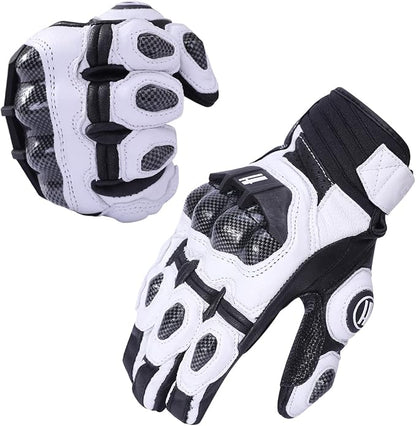 Harssidanzar Breathable Leather Motorcycle Gloves Touchscreen - Image 5