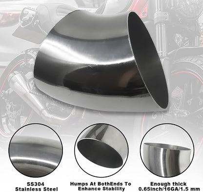 OD 3 Inch 45 Degree exhaust elbow Pipe SS304 Stainless Steel Bend Suitable - Image 5