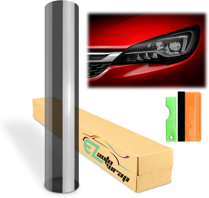 EZAUTO WRAP Free Tool Kit 12"x84" Glossy Medium Black Smoke Headlight Taillight by EZAUTOWRAP