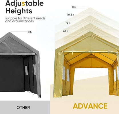 ADVANCE OUTDOOR 10x20 ft Adjustable Height Carport - Image 3