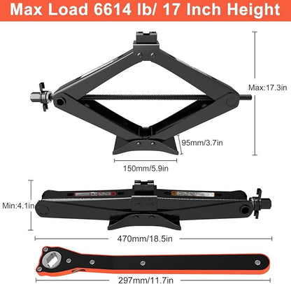 IMAYCC Scissor Jack, Portable Car Jack Kit 6614 lbs, Universal Tire Change Kit - Image 3