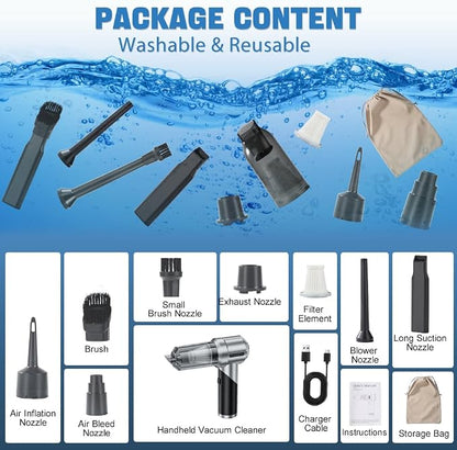 Handheld Foldable Car Vacuum, 4-in-1 18000PA Mini Vacuum Cleaner Portable - Image 8