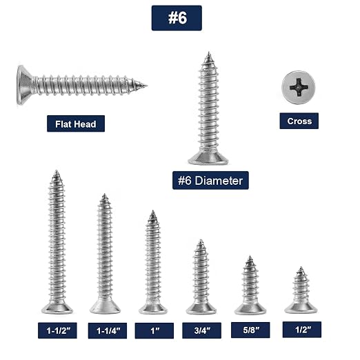 #6 x 1/2" Wood Screw 100Pcs 18-8 Stainless Steel Screws Flat Head Phillips Fast - Image 3