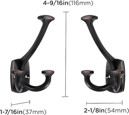Large Wall Double-Sided Hook 5 Pack Oil Rubbed Bronze Hook Decorative Heavy - Image 2