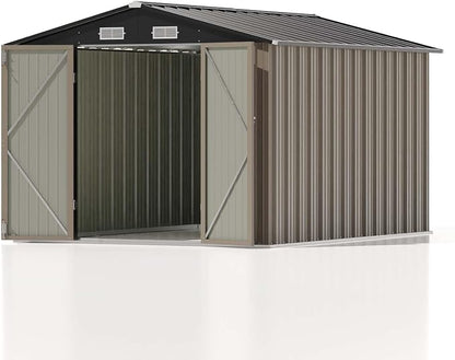 Patiowell 8x10 FT Outdoor Storage Shed, Large Garden Tool Metal Shed - Image 9