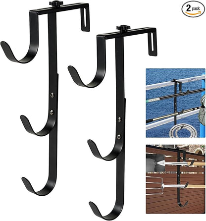 2Pcs Black Pool Pole Hangers, Adjustable Heavy Duty Swimming Pool Fence Hooks by ECcandiedhaws