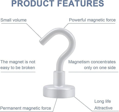 DIYMAG Magnetic Hooks, 30Lbs Strong Heavy Duty Cruise Magnet S-Hook - Image 4