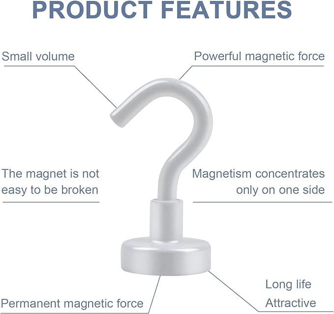 DIYMAG Magnetic Hooks, 30Lbs Strong Heavy Duty Cruise Magnet S-Hook - Image 4