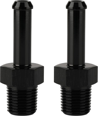1/8 NPT Male to 1/4" Hose Barb Fitting Adapter Nipple Straight Aluminum Black - Image 3