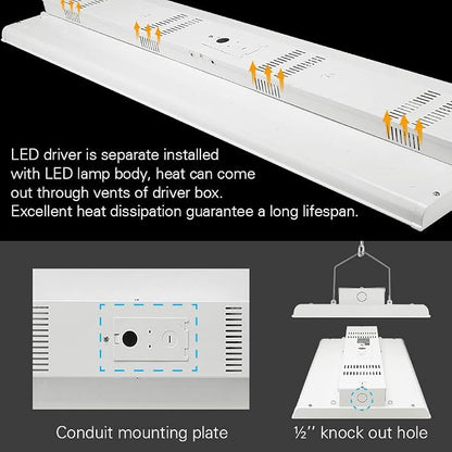 2 Pack 2 FT Linear LED High Bay Light 165W 22400 Lumens - Image 5
