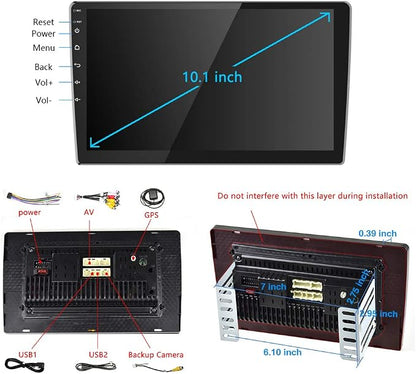 Double Din Car Stereo Radio Receiver, 10.1” 2.5D Curved HD Touch Screen Head - Image 9