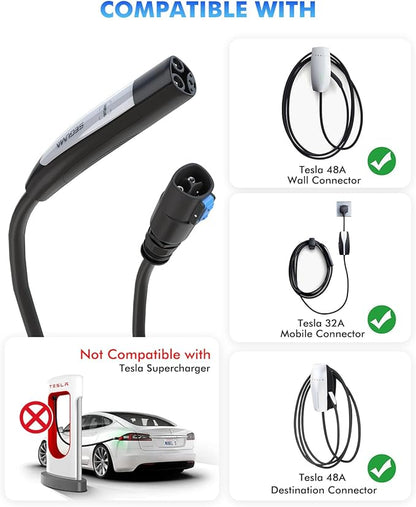 EV Charger Extension Cable for Tesla Charger, 50Amp 21ft Max 240V 12kW - Image 5